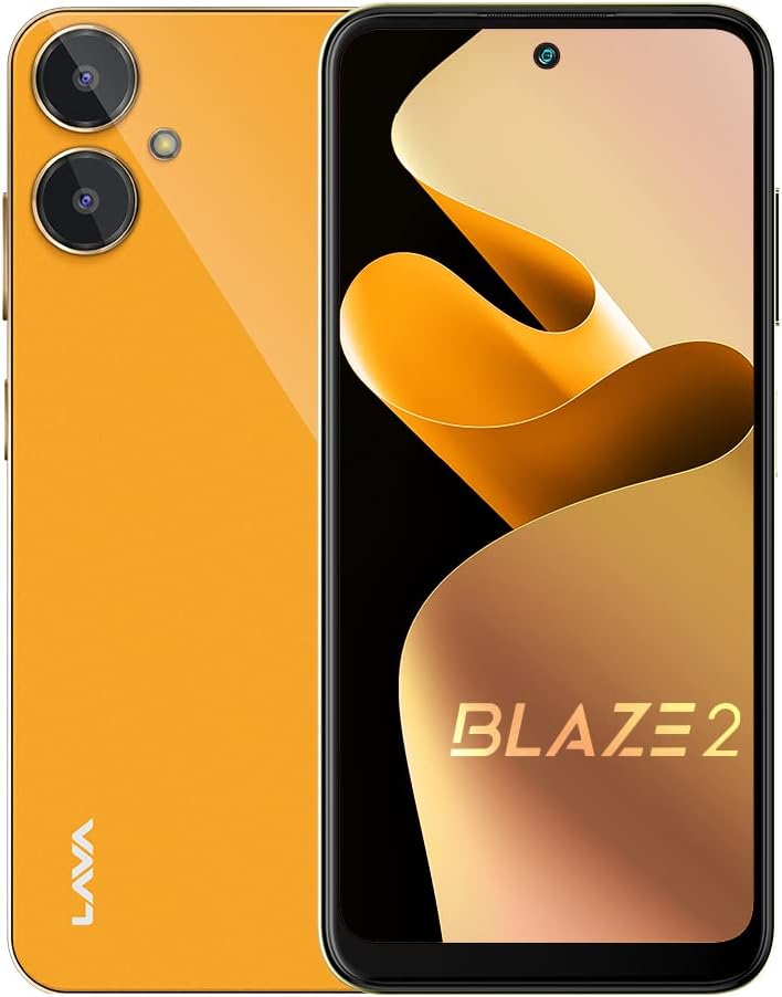 Lava Blaze 2 (6GB RAM, 128GB Storage) - Glass Orange | 18W Fast Charging | 6.5 inch 90Hz Punch Hole Display | Side Fingerprint Sensor | Upto 11GB Expandable RAM | 5000 mAh Battery