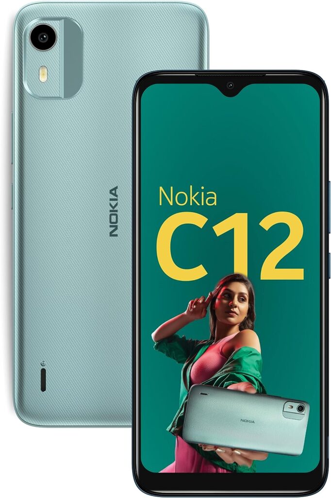 Nokia C12 Android 12 (Go Edition) Smartphone, All-Day Battery, 4GB RAM (2GB RAM + 2GB Virtual RAM) + 64GB Capacity | Light Mint