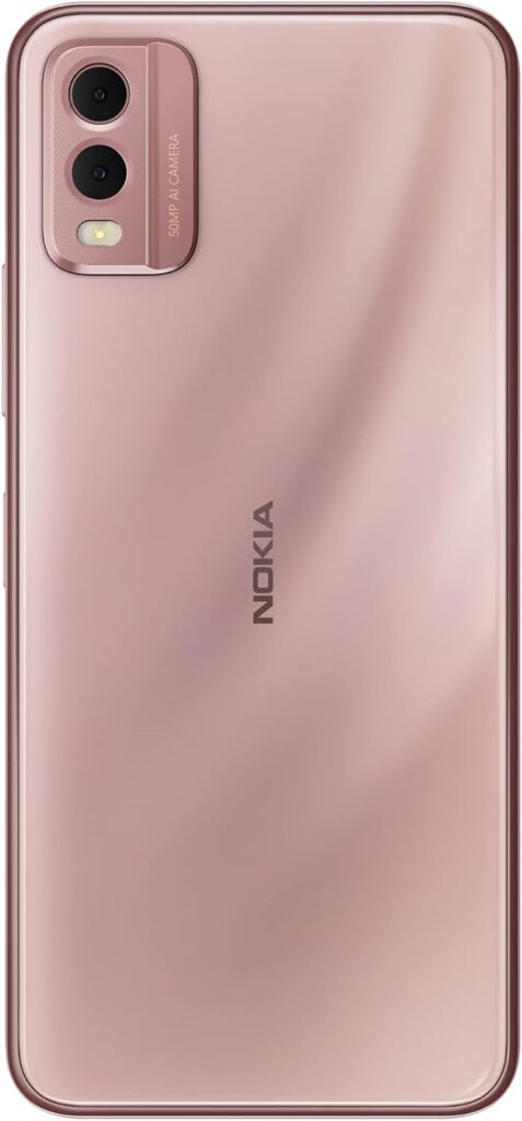 Nokia C32 with 50MP Dual Rear AI Camera | Toughened Glass Back | 4GB RAM, 128GB Storage | Upto 7GB RAM with RAM Extension | 5000 mAh Battery | 1 Year Replacement Warranty | Android 13 | Pink