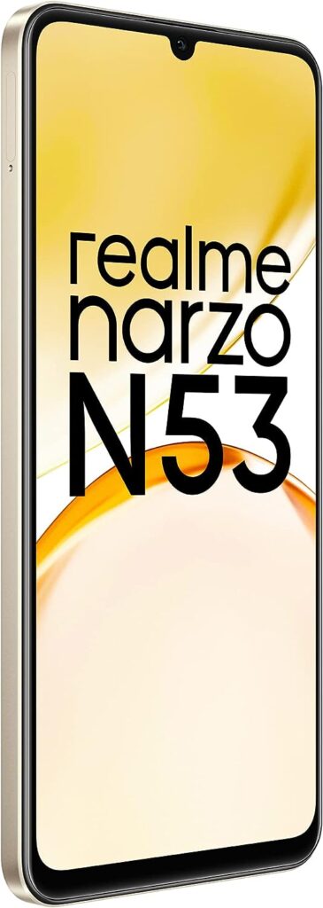 realme narzo N53 (Feather Gold, 4GB+64GB) 33W Segment Fastest Charging | Slimmest Phone in Segment | 90 Hz Smooth Display