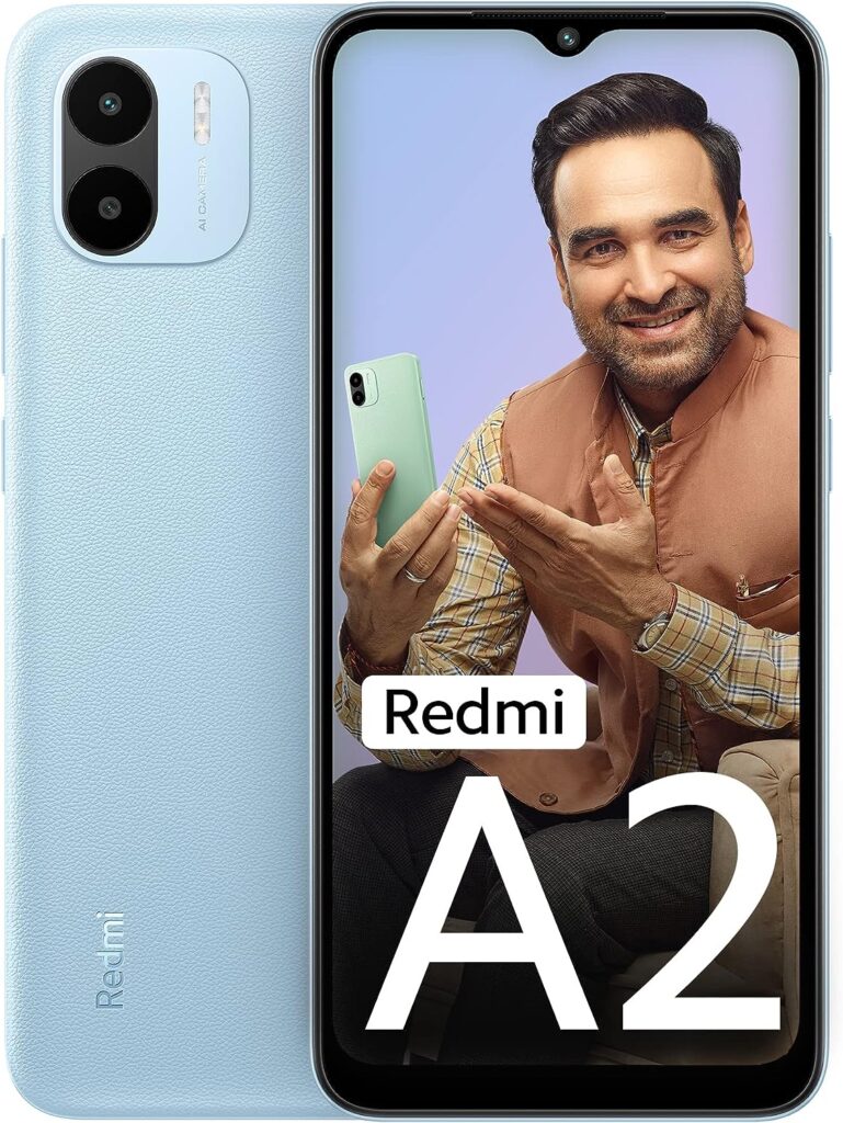 Redmi A2 (Aqua Blue, 2GB RAM, 32GB Storage) | Powerful Octa Core G36 Processor | Upto 7GB RAM | Large 16.5 cm HD+ Display with Massive 5000mAh Battery | 2 Years Warranty [Limited time Offer]