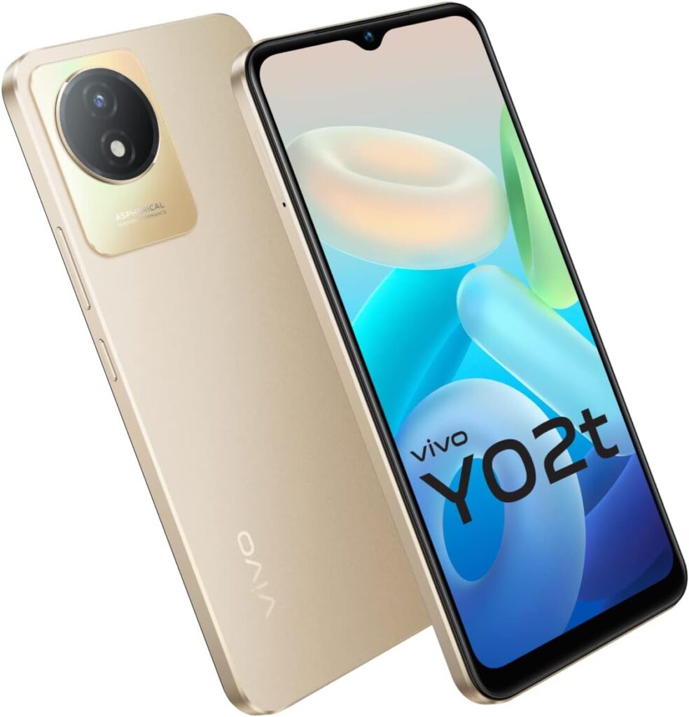 Vivo Y02t (Sunset Gold, 4GB RAM, 64GB Storage) with No Cost EMI/Additional Exchange Offers