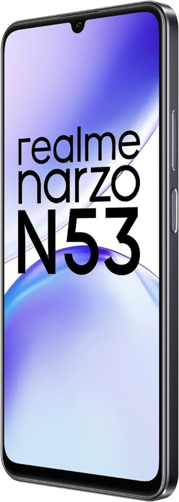 realme narzo N53 (Feather Black, 4GB+64GB) 33W Segment Fastest Charging | Slimmest Phone in Segment | 90 Hz Smooth Display