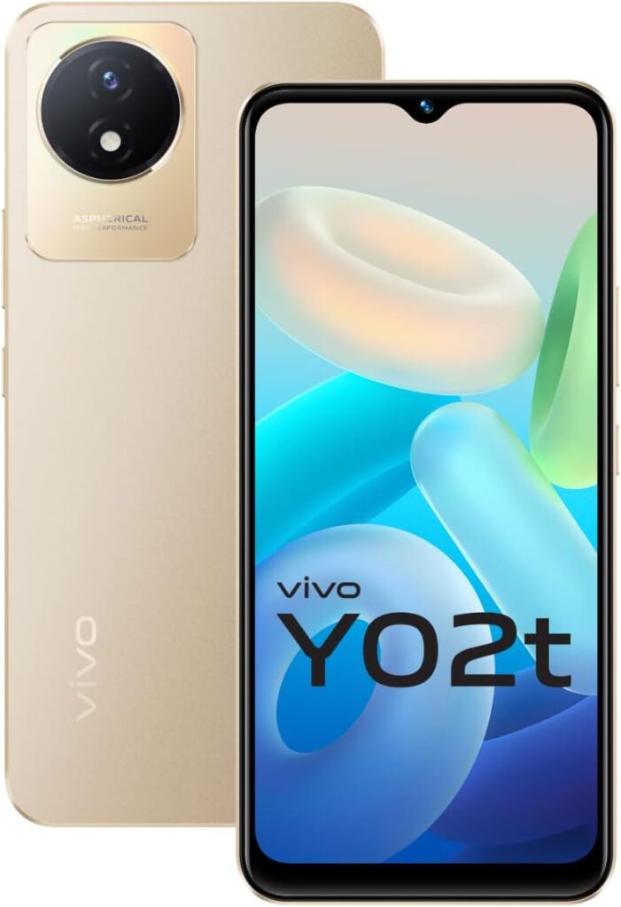 Vivo Y02t (Sunset Gold, 4GB RAM, 64GB Storage) with No Cost EMI/Additional Exchange Offers